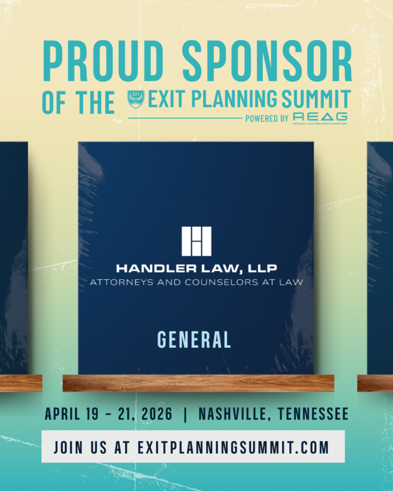 Handler Law to Speak and Exhibit at the Exit Planning Institute’s Exit ...
